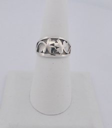 Clover Ring Sterling Silver Irish Marks Vintage Intertwined Clovers