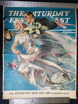 Original June 24, 1939 Saturday Evening Post Newsstand Poster