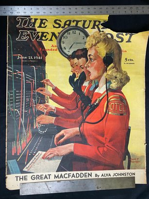 Original June 21, 1941 Saturday Evening Post Newsstand Poster