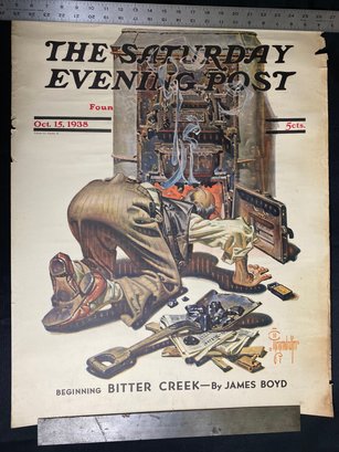 Original Oct. 15, 1938 Saturday Evening Post Newsstand Poster