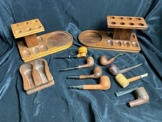 Pipe And Pipe Stand Lot