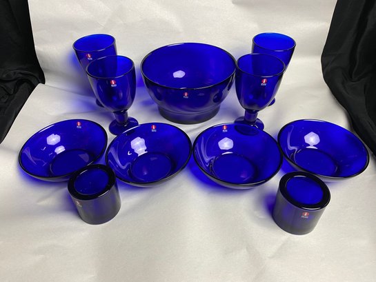 Wonderful Lot Of Iittala Cobalt Glassware