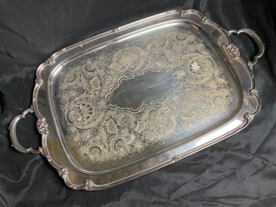 Rogers Brothers Silver-plate Butler's Tray - Remembrance Pattern