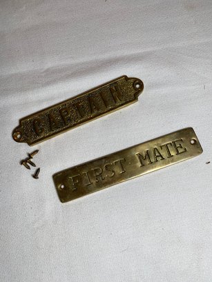 Captain And First Mate Brass Tags