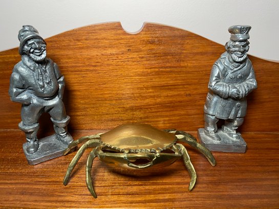 Pewter Captains And Brass Crab