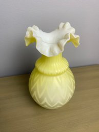 Satin Glass Ruffle Vase 6 Inches
