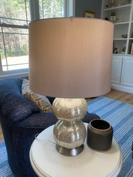 Tall Silver Crackle Lamp (LR)