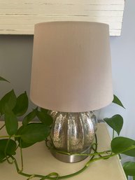 Short Silver Crackle Lamp