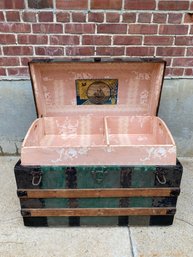 Antique Dome Top Trunk With Original Insert