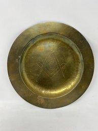 Hand Hammered Brass Masonic Plate M1