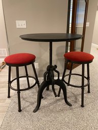 Adjustable Height Crank Table And Matching Bar Stools (PR13)