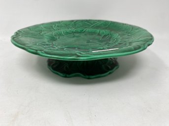 2 Of 2 Beautiful Green Majolica Water Lily / Lotus Flower Tazza / Compote S3