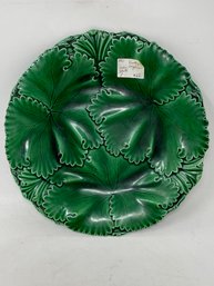 Antique Copeland & Garrett Green Majolica Leaf Plate S3