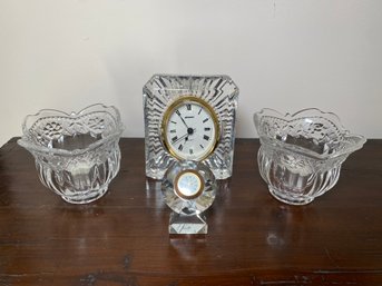 Crystal Clocks And Candle Holders