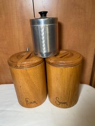 Three Canisters 2 Wood 1 Metal (BSMT)