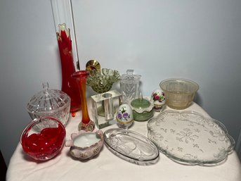 Glassware - Orange Swung Vase And More (LOFT)