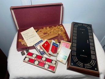 Game Lot - Scrabble, Cribbage And More