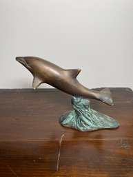 Cast Metal Dolphin On Stand