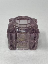 Amethyst-Tone Pressed Glass Inkwell