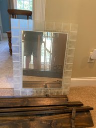 Etched Glass Frame Mirror