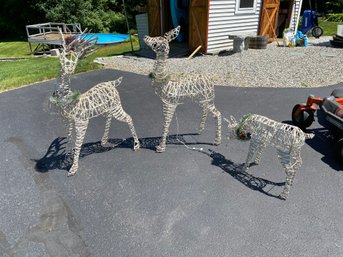 Outdoor Lighted Deer Family
