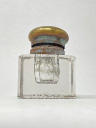 Beautiful Crystal Inkwell With Brass Lid