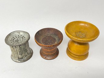 Three Antique Pounce Pots