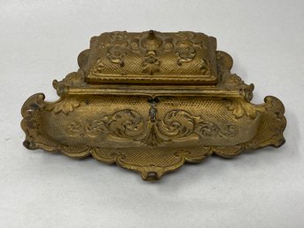 Casket-Style Double Inkwell