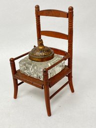 Antique Cast Iron Chair Inkwell