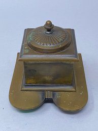 Antique Brass Inkwell