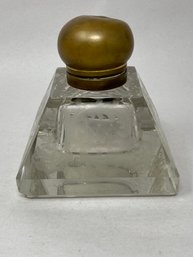 Etched Crystal Pyramid Inkwell