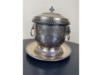 Silver Plate Ice Bucket And Tray