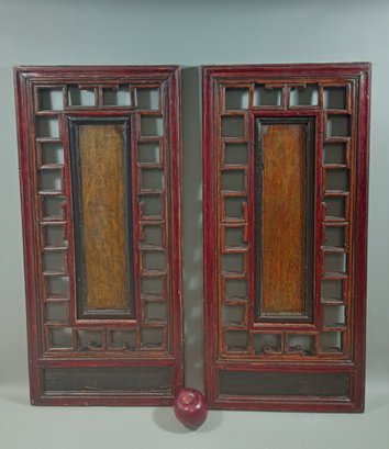 Two Decorative Lacquered Vintage Chinese Panels