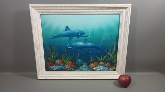 Oil Painting Of Dolphins