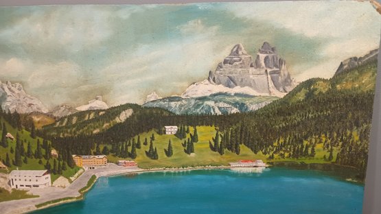 Landscape Oil Painting On Board 1970