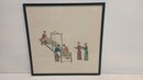 Hand Colored Asian Wood Block Textile Workers