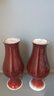 Pair Chinese Oxblood Flambe Porcelain Vases 18''