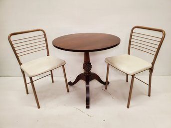 Ethan Allen Table With Folding Chairs 1960's