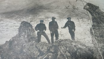 Photographic Lithograph Of Men On Seashore