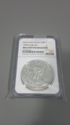 1987 Eagle Silver Dollar Slabbed NGC