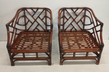 Two Bamboo Arm Chairs 1970's