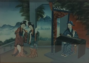 20thC Chinese Reverse Painting On Glass