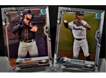 2021 Bowman Chrome:  Joey Bart & Jazz Chisholm (Rookie Cards)