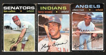 1971 Topps:  Tim Cullen, Larry Brown & Chico Ruiz {3-card Lot...High Numbers}