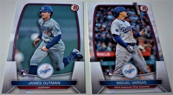 2023 Bowman Chrome:  James Outman & Miguel Vargas {2-Card 'Rookie' Lot}