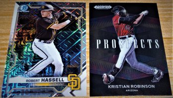 2021 Bowman Chrome & 2021 Panini Prizm Draft Picks:  Robert Hassell & Kristian Robinson