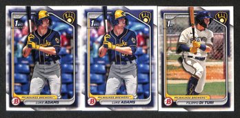 2024 Bowman:  Luke Adams  {1st} & Filippo Di Tori {Bowman 1st}...3 Card Lot