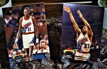 1993 Topps Stadium Club:  Manute Bol  & Hershey Hawkins {2 Card Lot}