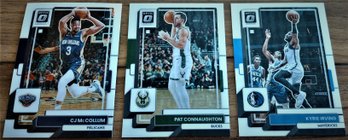 2022-23 Panini-Donruss Optic:  CJ McCollum, Pat Connaughton & Kyrie Irving {3-Card Lot}