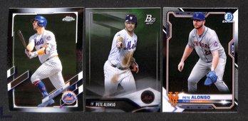 2021 Topps Chrome, Bowman Platinum & Bowman Chrome:  Pete Alonso {3-Card Lot}